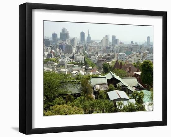 Panoramic View of City Centre, Kobe City, Kansai, Honshu Island, Japan-Christian Kober-Framed Photographic Print