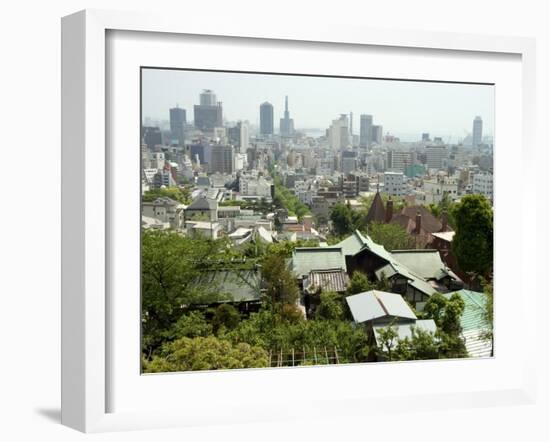 Panoramic View of City Centre, Kobe City, Kansai, Honshu Island, Japan-Christian Kober-Framed Photographic Print