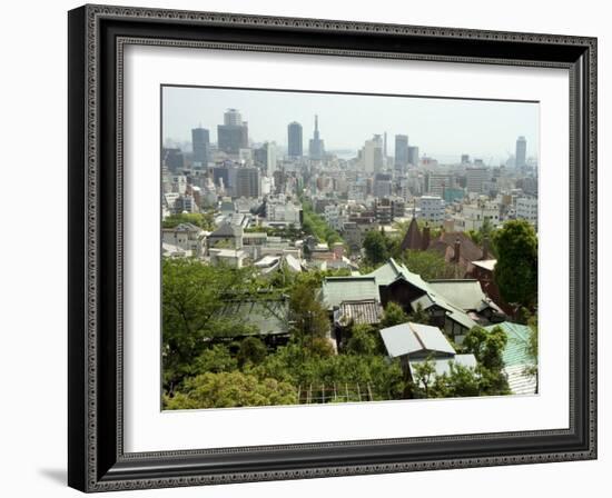 Panoramic View of City Centre, Kobe City, Kansai, Honshu Island, Japan-Christian Kober-Framed Photographic Print