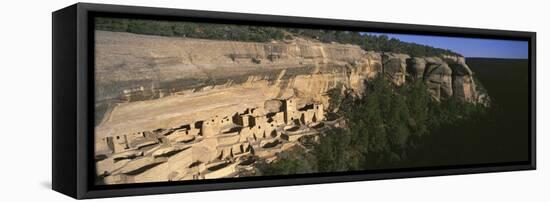 Panoramic View of Cliff Palace Cliff Dwelling Indian Ruin-null-Framed Stretched Canvas