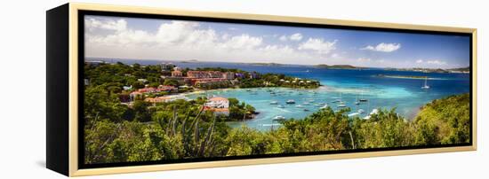 Panoramic View of Cruz Bay Harbor, St John, USVI-George Oze-Framed Premier Image Canvas