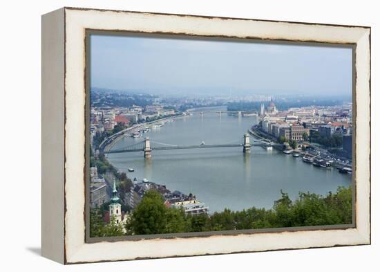 Panoramic View of Danube River and the Buda and Pest Sides of the City from the Citadel-Kimberly Walker-Framed Premier Image Canvas