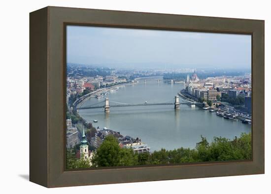 Panoramic View of Danube River and the Buda and Pest Sides of the City from the Citadel-Kimberly Walker-Framed Premier Image Canvas