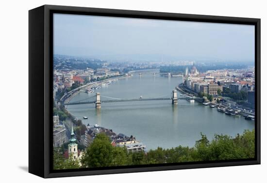 Panoramic View of Danube River and the Buda and Pest Sides of the City from the Citadel-Kimberly Walker-Framed Premier Image Canvas
