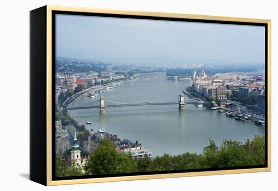 Panoramic View of Danube River and the Buda and Pest Sides of the City from the Citadel-Kimberly Walker-Framed Premier Image Canvas