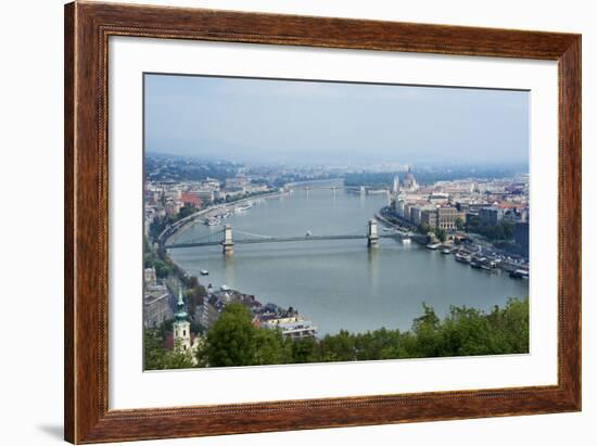 Panoramic View of Danube River and the Buda and Pest Sides of the City from the Citadel-Kimberly Walker-Framed Photographic Print