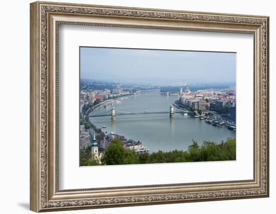 Panoramic View of Danube River and the Buda and Pest Sides of the City from the Citadel-Kimberly Walker-Framed Photographic Print