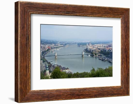 Panoramic View of Danube River and the Buda and Pest Sides of the City from the Citadel-Kimberly Walker-Framed Photographic Print