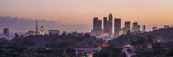 Panoramic View Of Downtown Los Angeles At Sunset Photographic Print Taesam Do Art Com