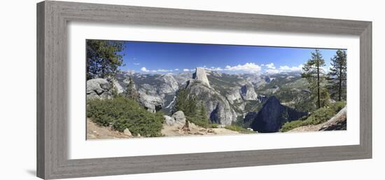 Panoramic View of Half Dome and Vernal Falls in Yosemite National Park, California, USA-Mark Taylor-Framed Photographic Print