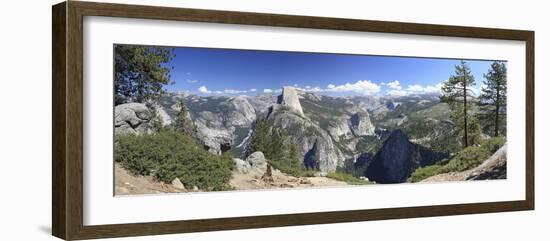 Panoramic View of Half Dome and Vernal Falls in Yosemite National Park, California, USA-Mark Taylor-Framed Photographic Print