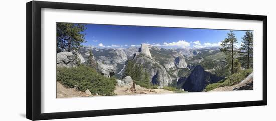 Panoramic View of Half Dome and Vernal Falls in Yosemite National Park, California, USA-Mark Taylor-Framed Photographic Print