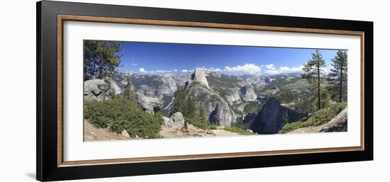 Panoramic View of Half Dome and Vernal Falls in Yosemite National Park, California, USA-Mark Taylor-Framed Photographic Print