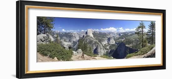 Panoramic View of Half Dome and Vernal Falls in Yosemite National Park, California, USA-Mark Taylor-Framed Photographic Print