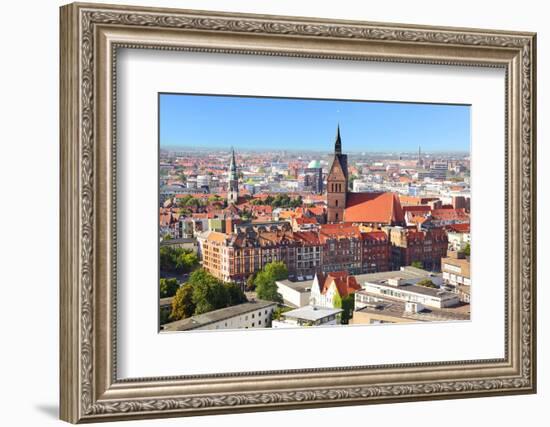 Panoramic View of Hanover City, Germany-Zoom-zoom-Framed Photographic Print