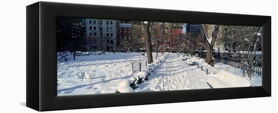 Panoramic View of Historic Homes and Gramercy Park-null-Framed Stretched Canvas