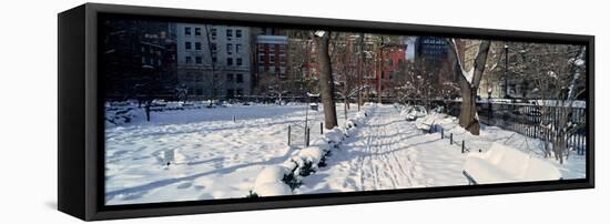 Panoramic View of Historic Homes and Gramercy Park-null-Framed Stretched Canvas
