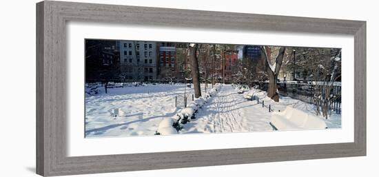 Panoramic View of Historic Homes and Gramercy Park-null-Framed Photographic Print