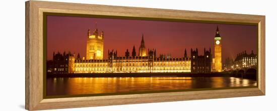 Panoramic View of Houses of Parliament at Sunset, Westminster, London, England-Jon Arnold-Framed Premier Image Canvas
