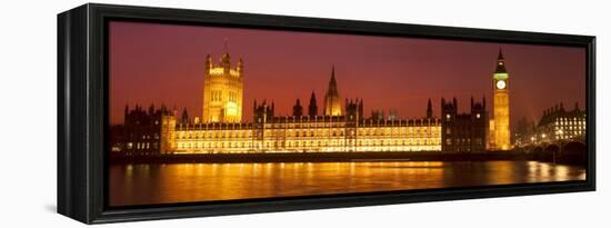 Panoramic View of Houses of Parliament at Sunset, Westminster, London, England-Jon Arnold-Framed Premier Image Canvas