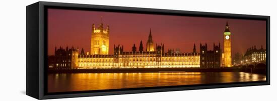 Panoramic View of Houses of Parliament at Sunset, Westminster, London, England-Jon Arnold-Framed Premier Image Canvas