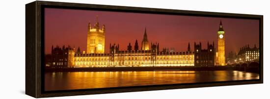 Panoramic View of Houses of Parliament at Sunset, Westminster, London, England-Jon Arnold-Framed Premier Image Canvas