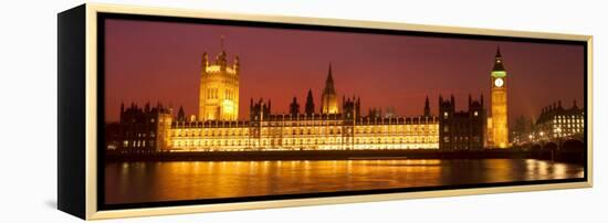 Panoramic View of Houses of Parliament at Sunset, Westminster, London, England-Jon Arnold-Framed Premier Image Canvas