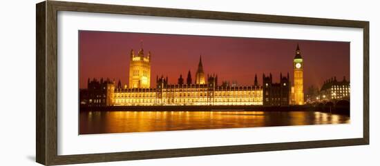 Panoramic View of Houses of Parliament at Sunset, Westminster, London, England-Jon Arnold-Framed Photographic Print