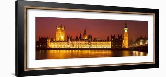 Panoramic View of Houses of Parliament at Sunset, Westminster, London, England-Jon Arnold-Framed Photographic Print