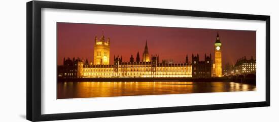 Panoramic View of Houses of Parliament at Sunset, Westminster, London, England-Jon Arnold-Framed Photographic Print