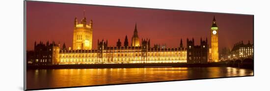 Panoramic View of Houses of Parliament at Sunset, Westminster, London, England-Jon Arnold-Mounted Photographic Print