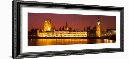 Panoramic View of Houses of Parliament at Sunset, Westminster, London, England-Jon Arnold-Framed Photographic Print