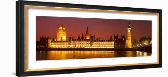 Panoramic View of Houses of Parliament at Sunset, Westminster, London, England-Jon Arnold-Framed Photographic Print