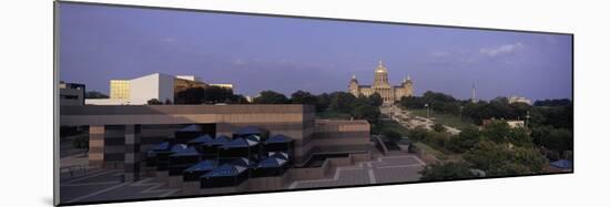 Panoramic View of Iowa State Capitol in Des Moines Iowa at Dusk-null-Mounted Photographic Print