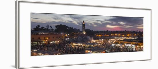 Panoramic View of (Jemaa) Djemaa El Fna Square and Koutoubia Mosque-Stephen Studd-Framed Photographic Print