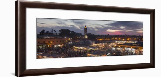 Panoramic View of (Jemaa) Djemaa El Fna Square and Koutoubia Mosque-Stephen Studd-Framed Photographic Print