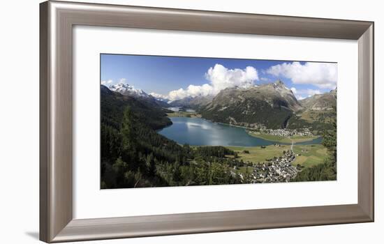 Panoramic View of Lakes Silvaplana and Surley, Julier Pass, Engadine-Roberto Moiola-Framed Photographic Print