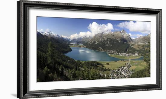 Panoramic View of Lakes Silvaplana and Surley, Julier Pass, Engadine-Roberto Moiola-Framed Photographic Print