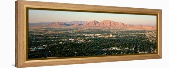 Panoramic View of Las Vegas Nevada Gambling City at Sunset-null-Framed Stretched Canvas