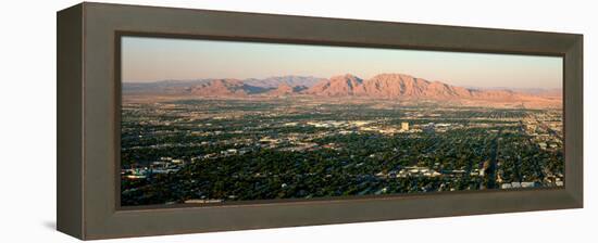 Panoramic View of Las Vegas Nevada Gambling City at Sunset-null-Framed Stretched Canvas