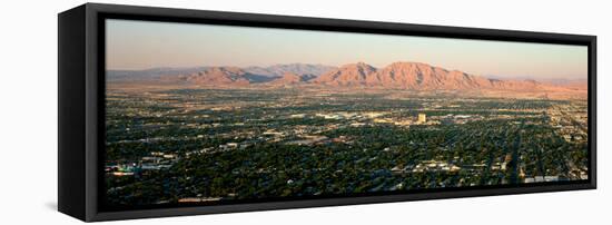 Panoramic View of Las Vegas Nevada Gambling City at Sunset-null-Framed Stretched Canvas