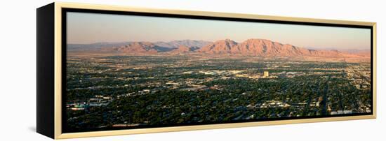 Panoramic View of Las Vegas Nevada Gambling City at Sunset-null-Framed Stretched Canvas