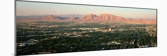 Panoramic View of Las Vegas Nevada Gambling City at Sunset-null-Mounted Photographic Print
