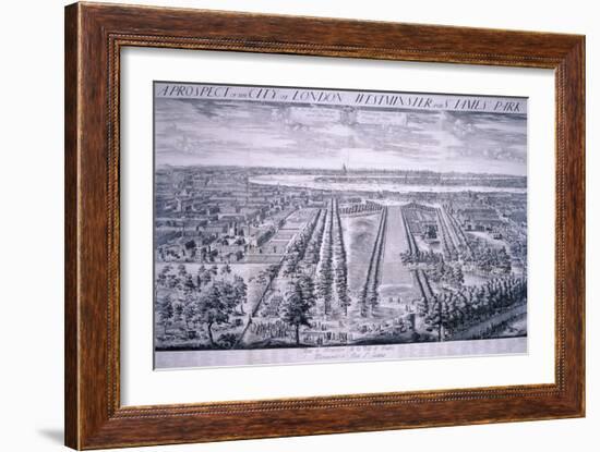 Panoramic View of London, 1720-Johannes Kip-Framed Giclee Print