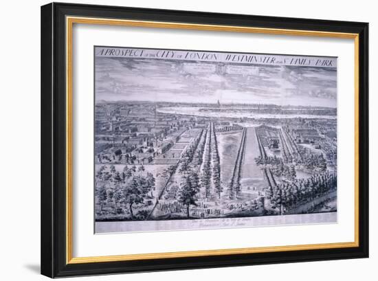 Panoramic View of London, 1720-Johannes Kip-Framed Giclee Print