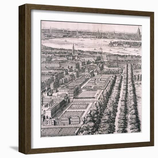 Panoramic View of London, 1720-Johannes Kip-Framed Giclee Print