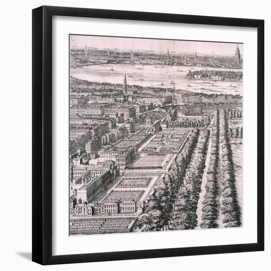 Panoramic View of London, 1720-Johannes Kip-Framed Giclee Print