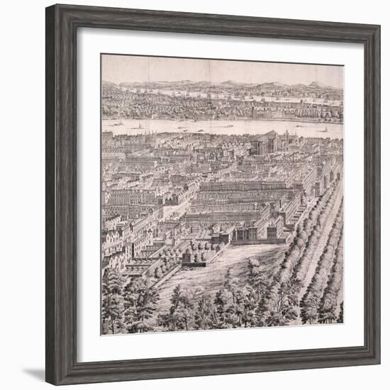 Panoramic View of London, 1720-Johannes Kip-Framed Giclee Print