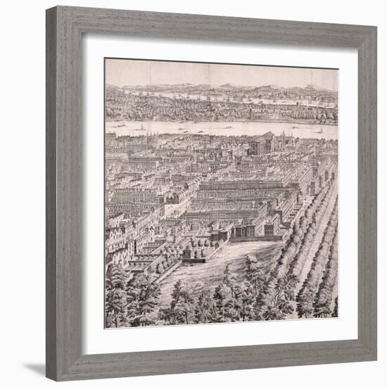 Panoramic View of London, 1720-Johannes Kip-Framed Giclee Print