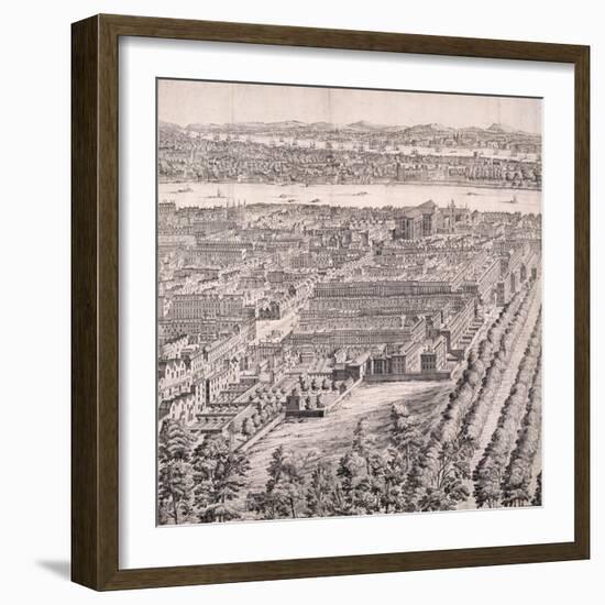 Panoramic View of London, 1720-Johannes Kip-Framed Giclee Print